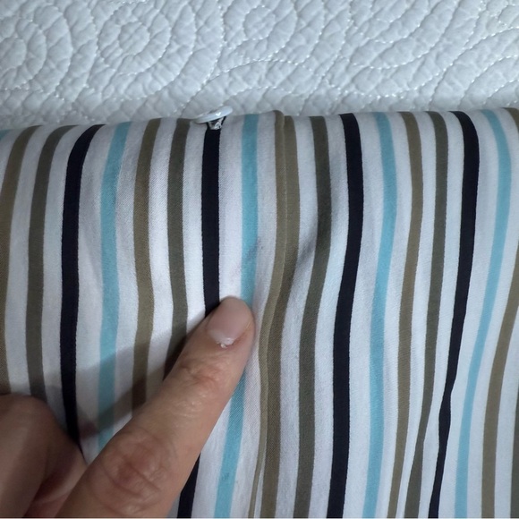 Mulberry Silk Striped Blouse in Gray and Cream - Picture 9 of 9